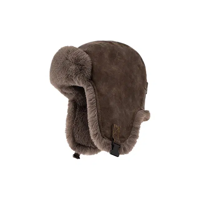 木林森 复古做旧毛绒户外骑车东北游玩防风保暖护耳 人造革 雷锋帽 男女同款情侣款