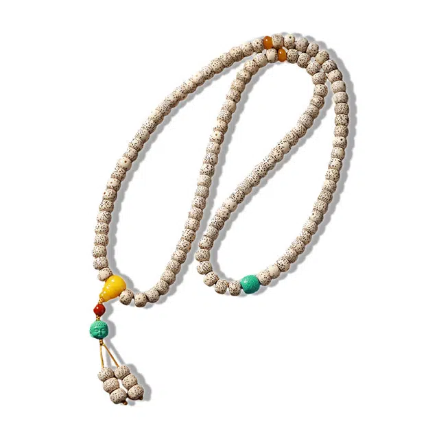 京华录 开福寺禅意文玩多圈叠戴佛珠 新中式森系盘玩串珠 古风汉服旗袍挂脖毛衣链 考试考研上岸 星月菩提 手串 男女同款情侣款