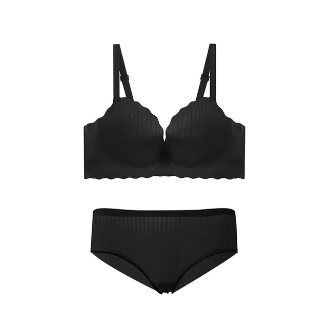 芬腾 薄款无痕聚拢小胸显大文胸低腰舒适内裤内衣裤套装 女款