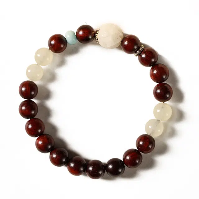 琉堇 复古国风小众菩提莲花珠文玩佛珠 考试考研上岸转运珠 新中式单圈盘玩串珠 国潮文艺轻奢转运 紫檀 手串 男女同款情侣款 檀木