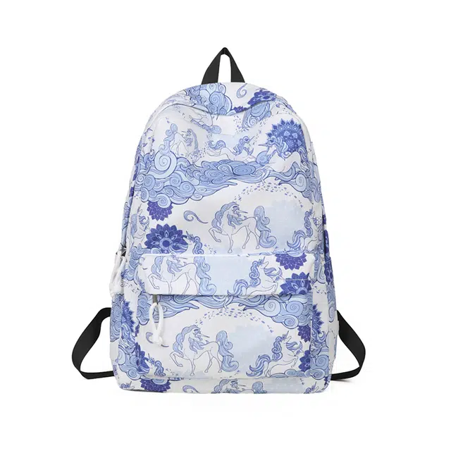 笛贝嘉 小众设计感国风韵染大容量休闲 尼龙 双肩包 男女同款情侣款 多色