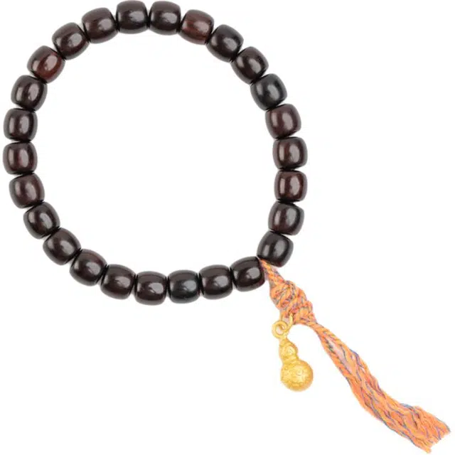 仙源 福禄与福字牌 新中式饰品文玩念珠单圈  平安福 木作 手串 男女同款情侣款 紫檀属