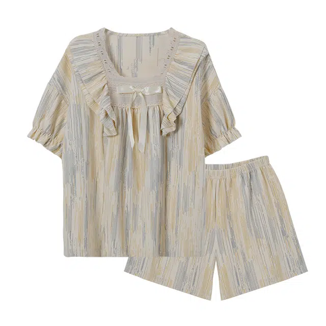 欧诗帛 甜美日系家居服睡衣套装 女款 图色