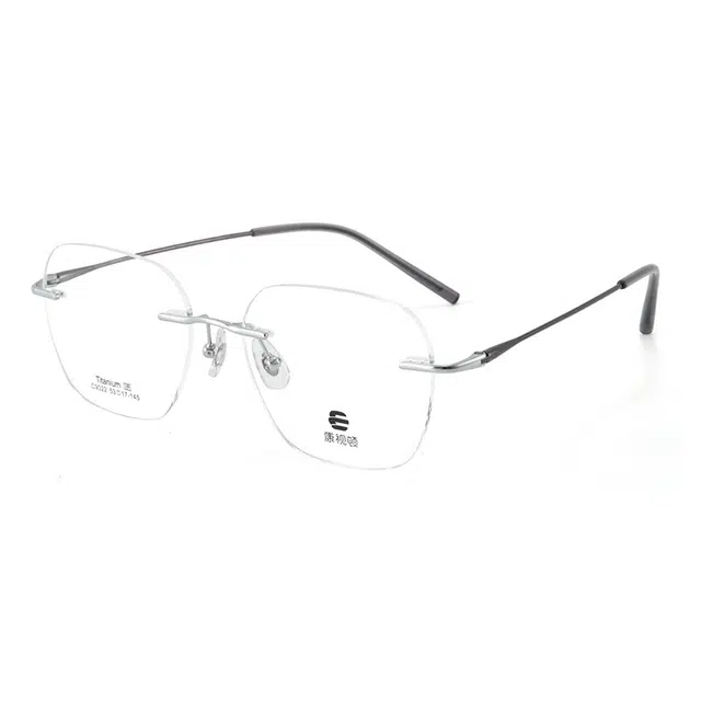 【联系客服可配度数】 康视顿 文艺素颜无框镜 方形 光学眼镜 男女同款情侣款