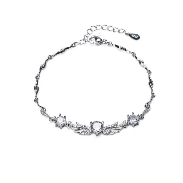 聆听花开 爱心天使之翼手饰 超仙轻奢精致高级感时尚简约小众设计 气质个性百搭可调节 合金 手链 女款