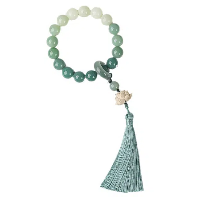 陌阡雪 手持莲花楼古风新中式国风文玩盘玩设计感小众风 白玉菩提 手串 男女同款情侣款