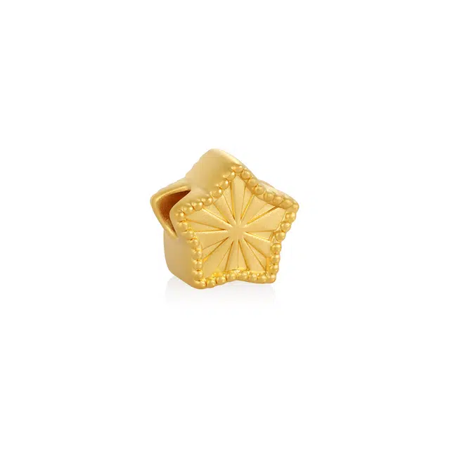 潮小金 心愿系列-许愿星星镶钻转运珠 足金 一口价 吊坠 女款
