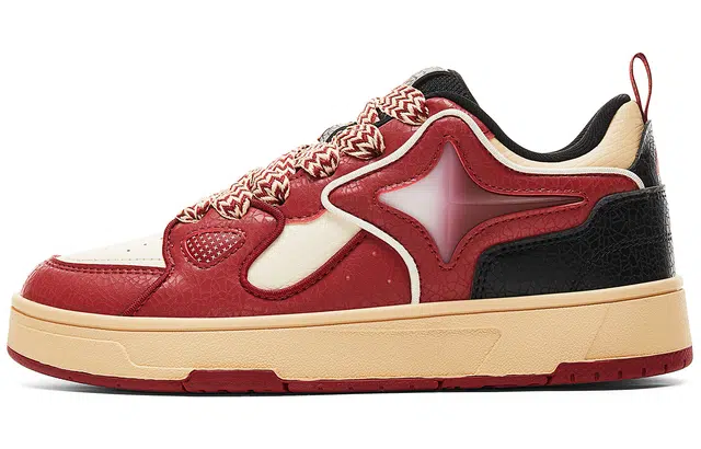 匹克 极星态极 美式复古出街百搭 包裹性减震轻便透气 低帮 板鞋 女款 酒红