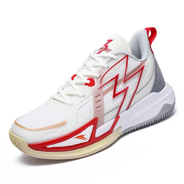 金莱克 时尚舒适百搭经典 减震增高 中帮 篮球鞋 男女同款 白红