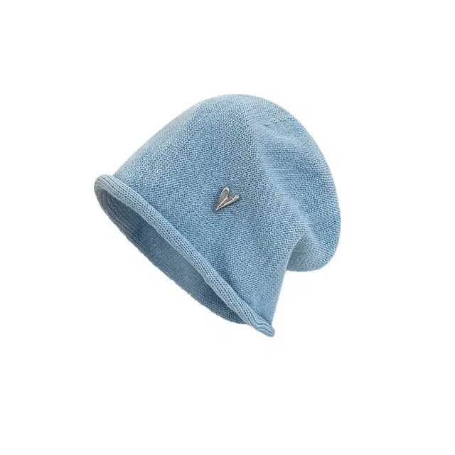 浪莎 时尚高级感卷边堆堆帽春秋百搭大头围显脸小套头冷帽包头帽子 夏季空调帽 棉 绒线帽 男女同款情侣款