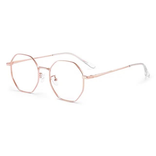 【联系客服可配度数】 苍木优品 学生近视镜框 可佩镜片超轻 素颜大框金丝边玫瑰金眼睛框镜架 合金 功能性眼镜 男女同款情侣款