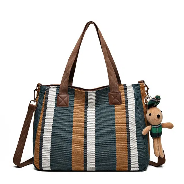 爱尔绅特 森系潮时尚日常百搭通勤 帆布 单肩包 男女同款情侣款 白色/黑色