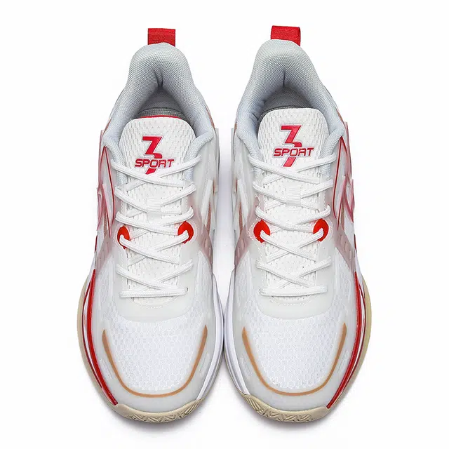 金莱克 时尚舒适百搭经典 减震增高 中帮 篮球鞋 男女同款 白红