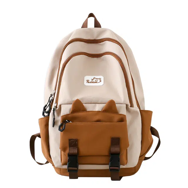 爱尔绅特 简约高颜值可爱书包初中高中生背包 尼龙 双肩包 男女同款情侣款 白色 /黑色 /灰色