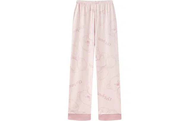 宫蝶 甜美休闲舒适可外穿长裤睡裤 女款 粉色