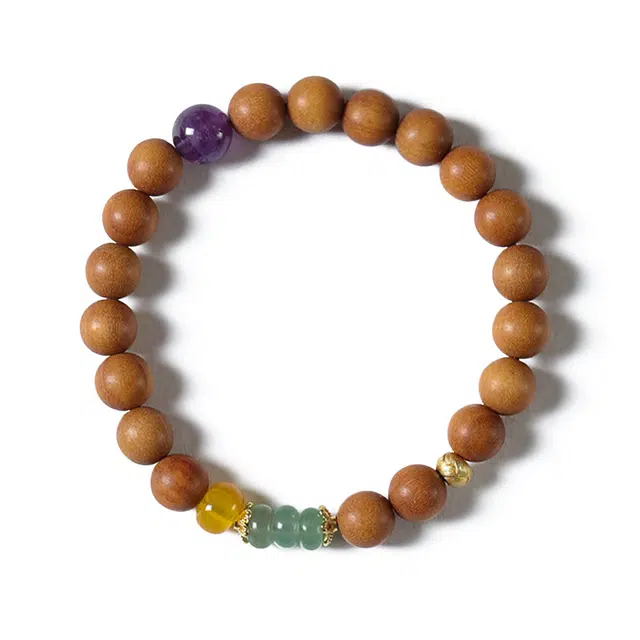 京华录 国风新中式复古文玩佛珠 手持文玩民族风素雅宫廷风 氛围感 檀香木 手串 男女同款情侣款 檀木