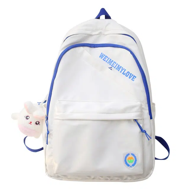 尊梵 唯美小清新时尚街头潮流休闲上课 尼龙 双肩包 女款 白色/黑色/紫色/蓝色/粉色