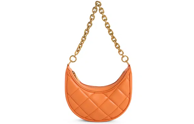 Charles & Keith Quilted Chain Shoulder Bag Beige