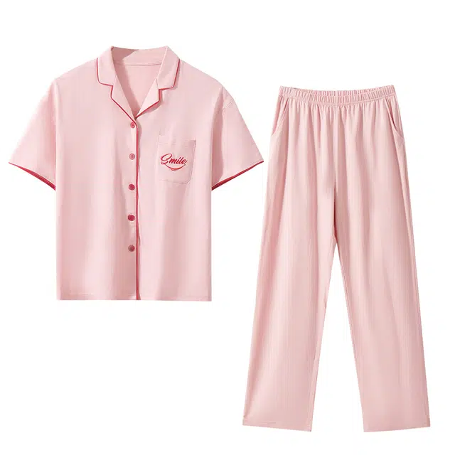 欧迪芬 透气亲肤舒适长袖家居服可外穿长裤睡衣套装 女款