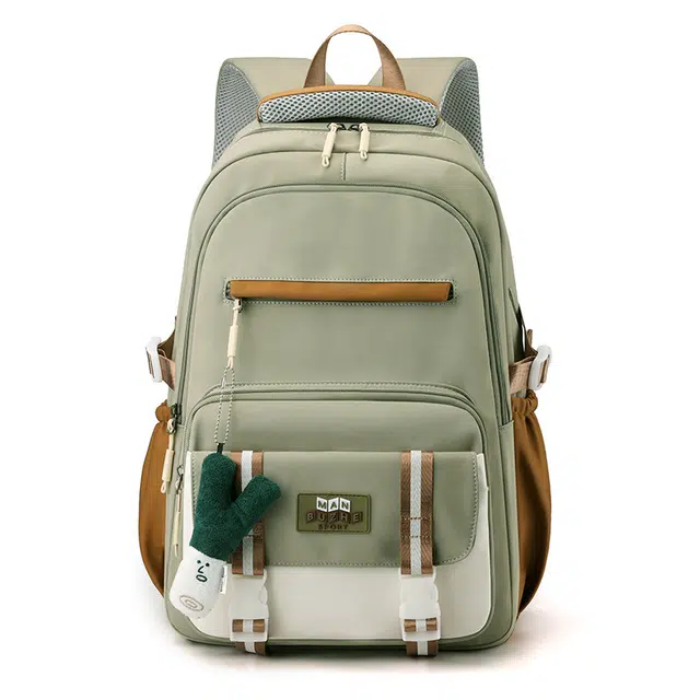 爱尔绅特 护脊初中女生工装风多隔层高颜值小学生 尼龙 双肩包 中号 男女同款情侣款 多色