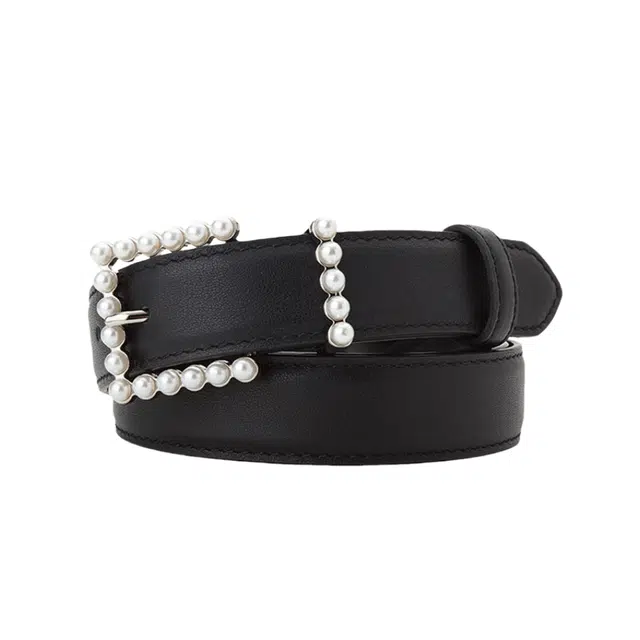 帝企鹅 连衣裙高级感腰带镶珍珠扣头优雅合金百搭装饰 皮带 女款