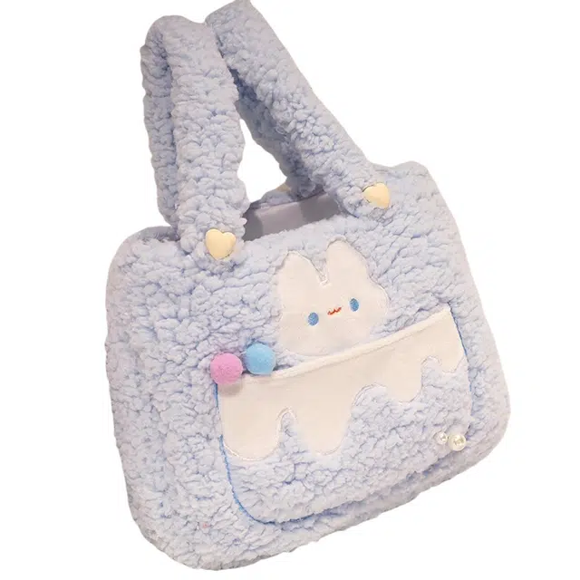 万童乐 可爱时尚百搭高级感 毛绒 手提包 女款 多色