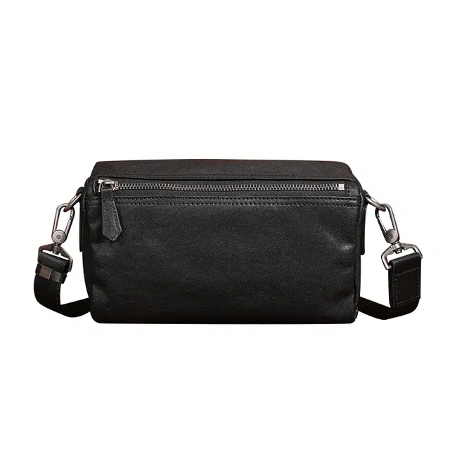 DOSRFINI Black Leather Shoulder Bag