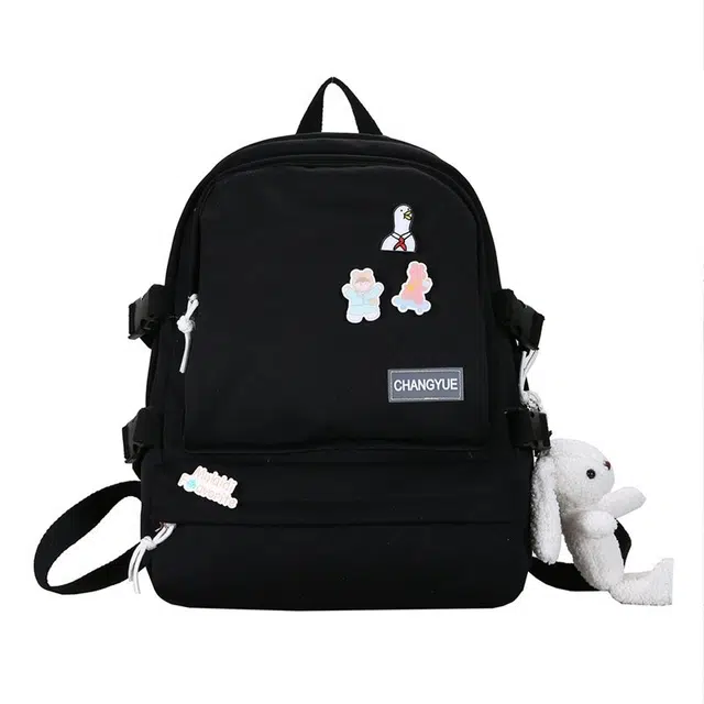 尊梵 小清新休闲潮流纯色简约百搭 尼龙布 双肩包 女款 黑色/粉色/绿色/蓝色