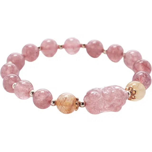 梵星饰季 招财貔貅 新中式国潮风轻奢优雅甜美气质转运珠吞金兽手饰 水晶 玉石手串 女款