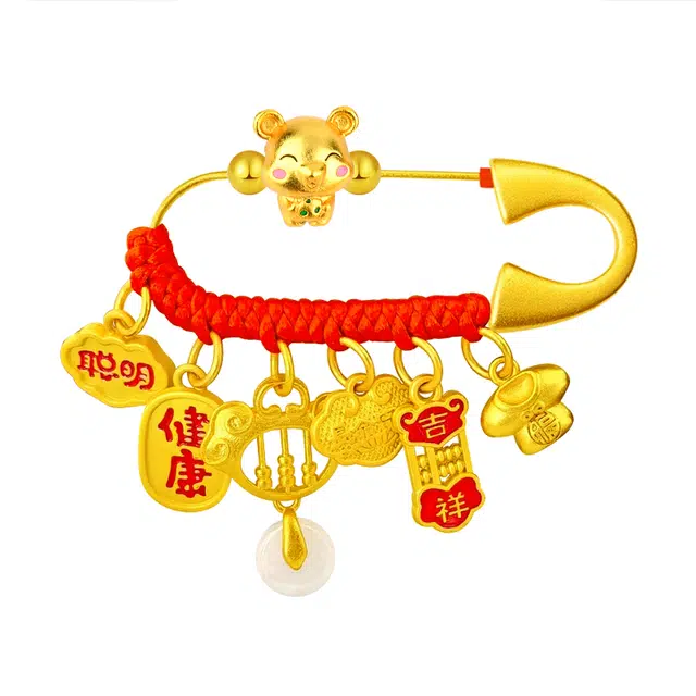 谧月珠宝 十二生肖防护系列 平安如意纳福寓意祥福岁岁平安健康防惊吓 高级轻奢新中式国潮 胸针 男女同款情侣款