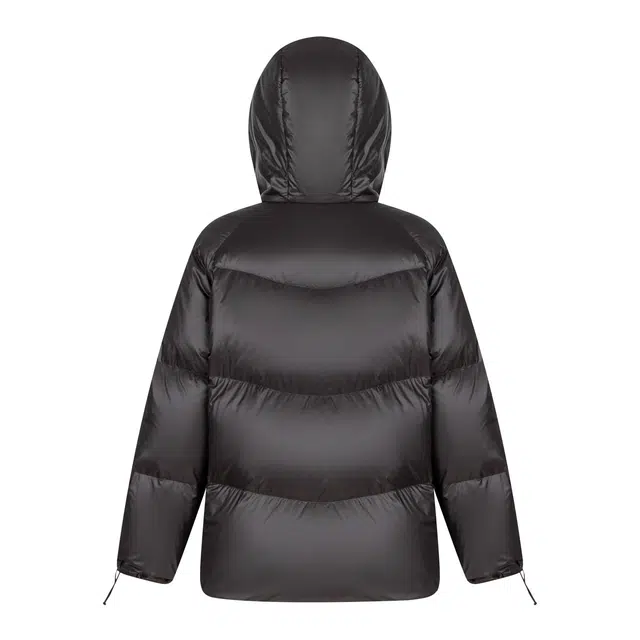 艾莱依 加厚款风琴褶纯色羽绒服 女款 炭黑