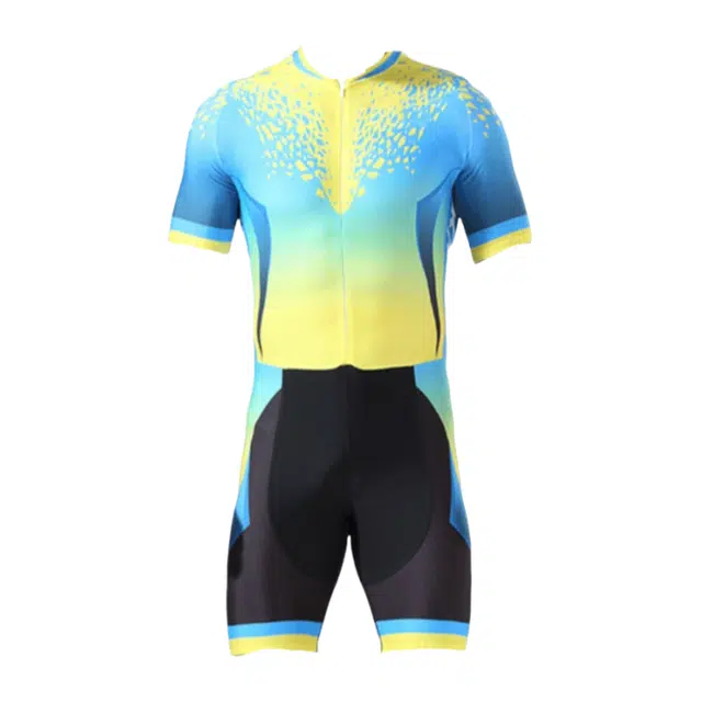 雅鹿优选 夏季短袖骑行服连体紧身衣运动户外训练服套装 骑行配套