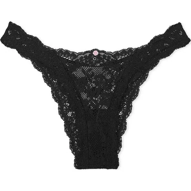 Victoria's Secret DREAM ANGELS Lace-Trim Brazilian Panty Black 1
