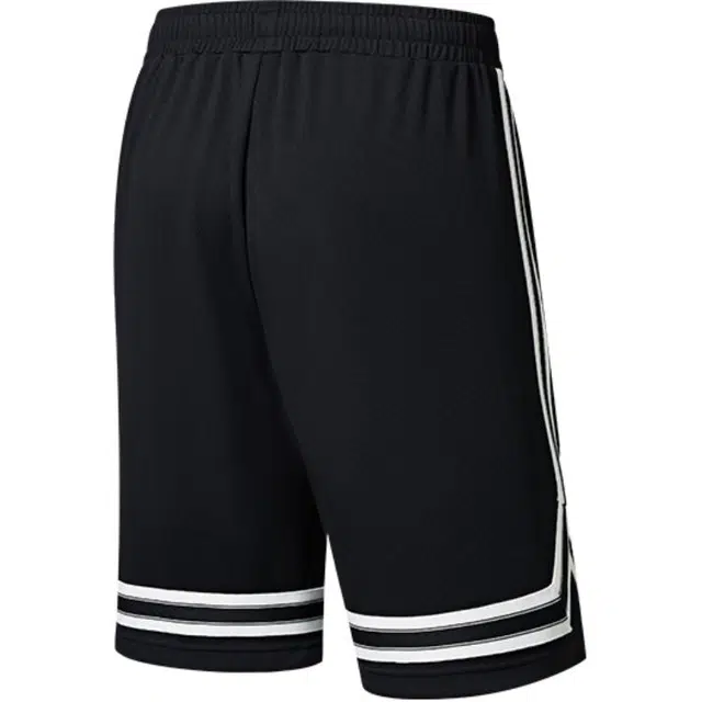 乔丹 条纹休闲舒适透气运动短裤 男款 黑色