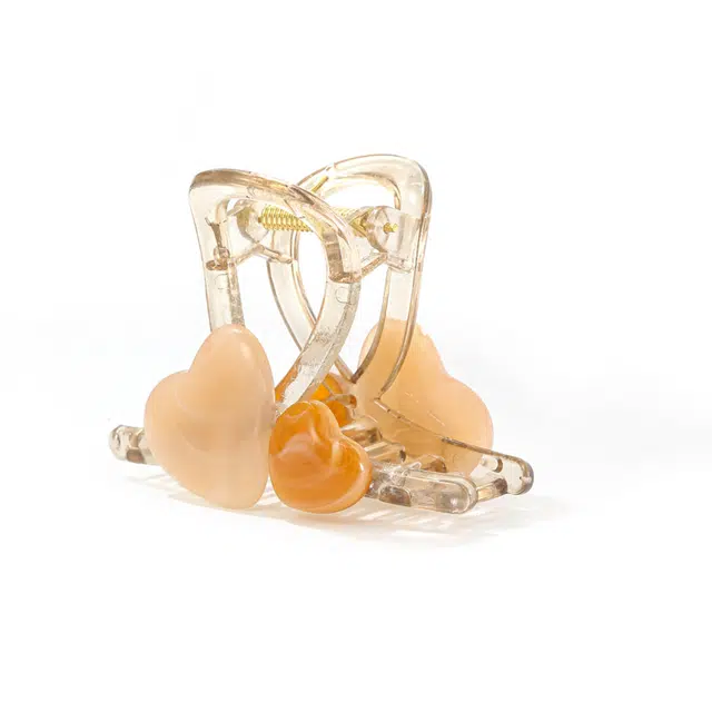 如花梦 韩系高级感果冻色爱心抓夹 气质甜美后脑勺盘发鲨鱼夹 日常百搭发饰发夹 女款