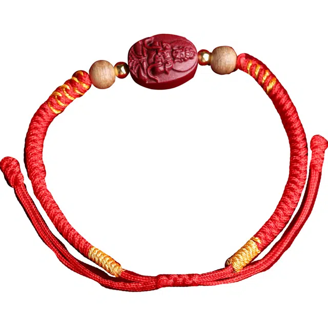 豆蔻时光 新中式十二生肖本命佛高含量紫金砂本命佛生肖羊猴—大日如来菩萨文玩 再造辰砂朱砂 玉石手链 男女同款情侣款