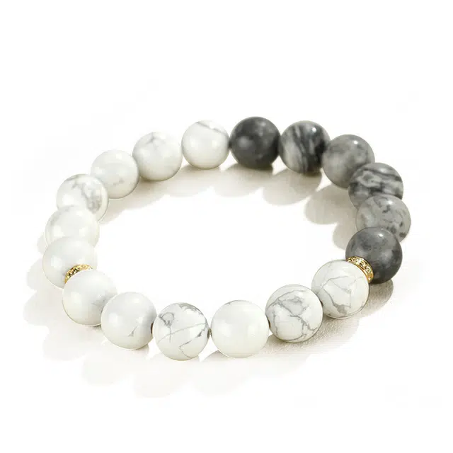 京华录 新中式国潮 转运珠 复古民族风高级破碎感典雅大气 简约精致显白古典 地图石 玉石手串 男女同款情侣款