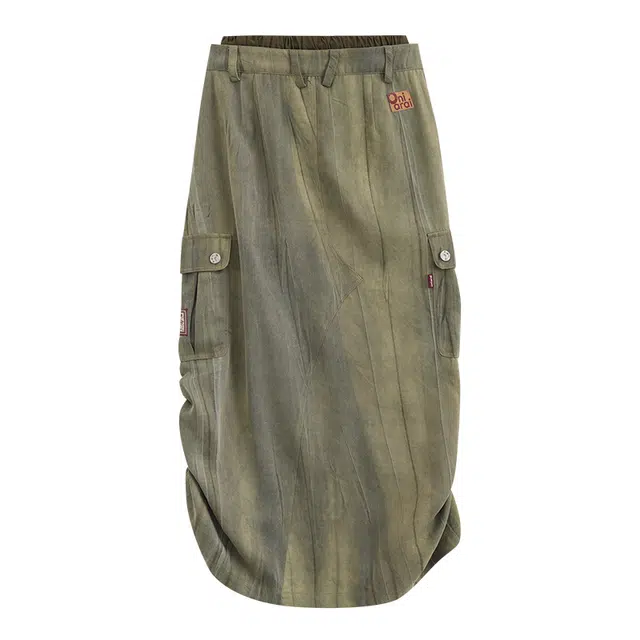鬼洗 石器时代系列 中腰合身百搭简约大口袋制服 女款 灰绿