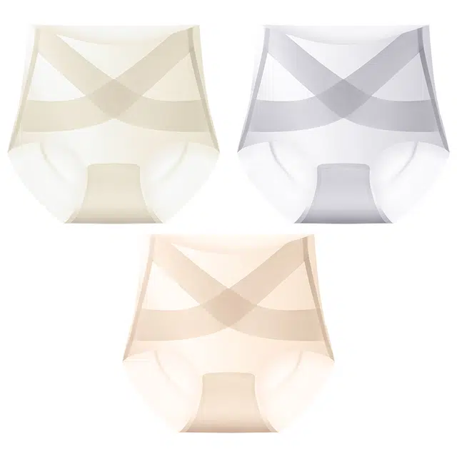 帕兰朵 无痕凉感冰丝高腰塑性多色系防卷边内裤 女款 组合装