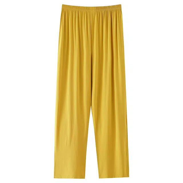 莫代尔 轻薄柔软透气亲肤经典时尚舒适长裤可居家可外穿睡裤 女款 黄色