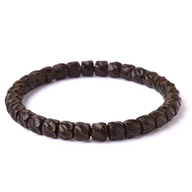 灵菲 「扭转乾坤」扭纹珠 转运素串珠子文玩 盘玩新中式国潮平安 椰蒂 菩提类手串 男女同款情侣款