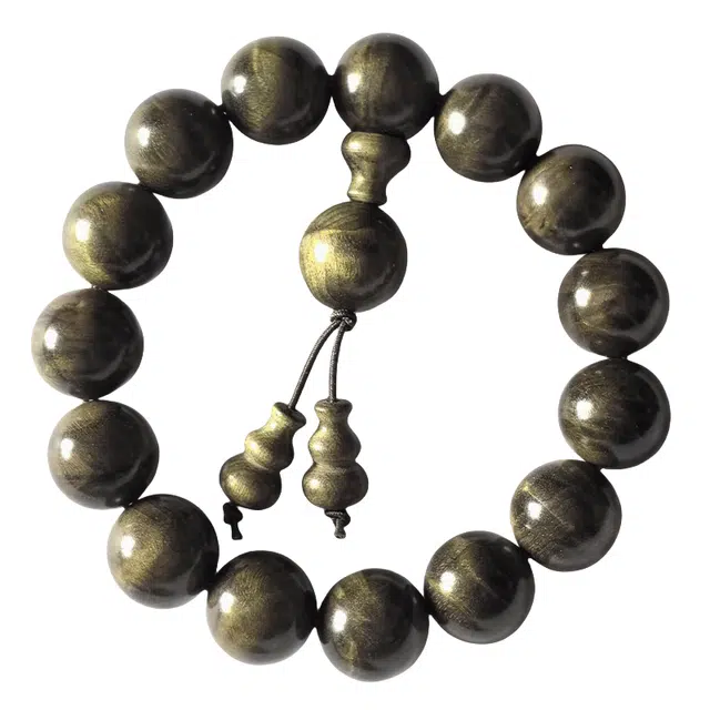 吉千年 绿料满水波 金丝楠 木作手串 男女同款情侣款 阴沉木