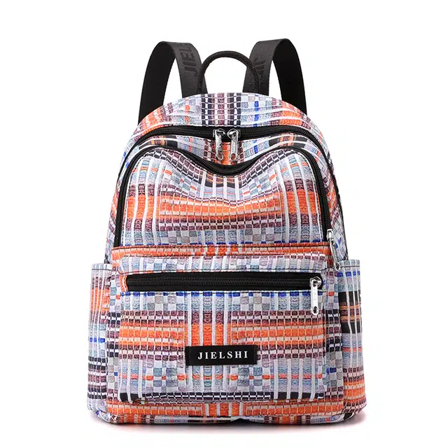 捷朗仕 拉链开合休闲简约百搭 尼龙布 双肩包 中号 女款 多色