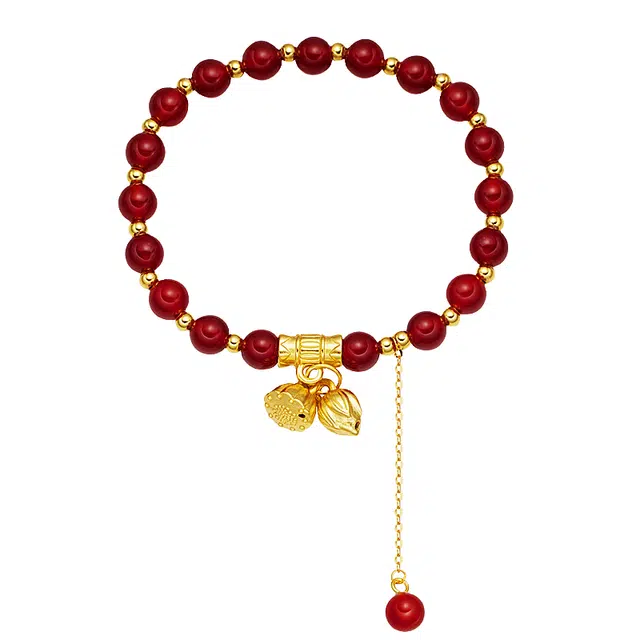 幸囍礼 两世欢莲花莲蓬好运连连珠串 新中式鸿运招财轻奢高级气质 本命年转运纳福复古 玛瑙 手串 男女同款情侣款