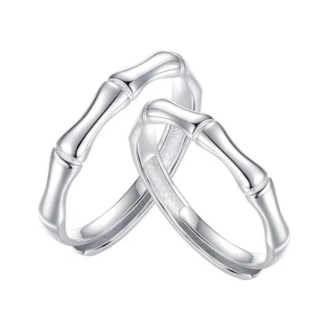 阡陌 竹结 新中式国风复古小众 个性素圈 简约小众 合金 戒指 男女同款情侣款