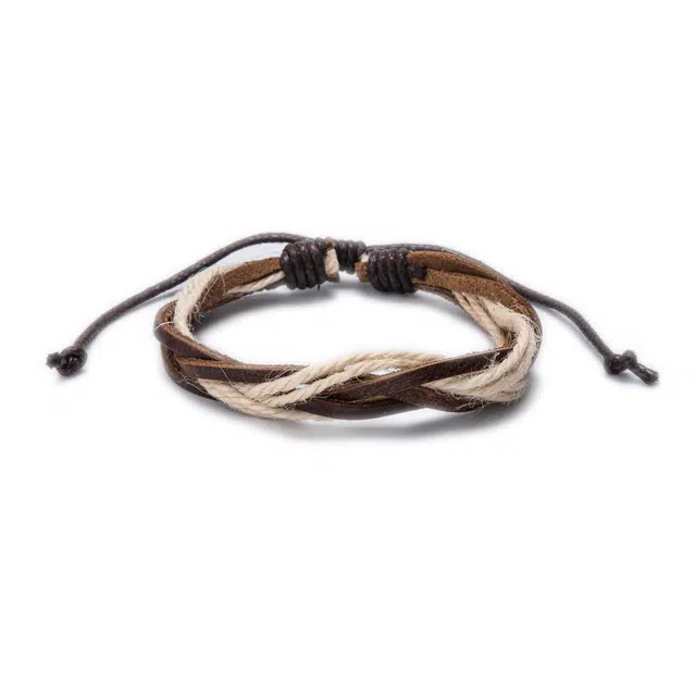 聆听花开 民族风文艺复古棕色编织手绳 森系个性气质时尚多层小众设计高级感 潮流新款创意设计日常通勤百搭 蜡线 手链 男女同款情侣款