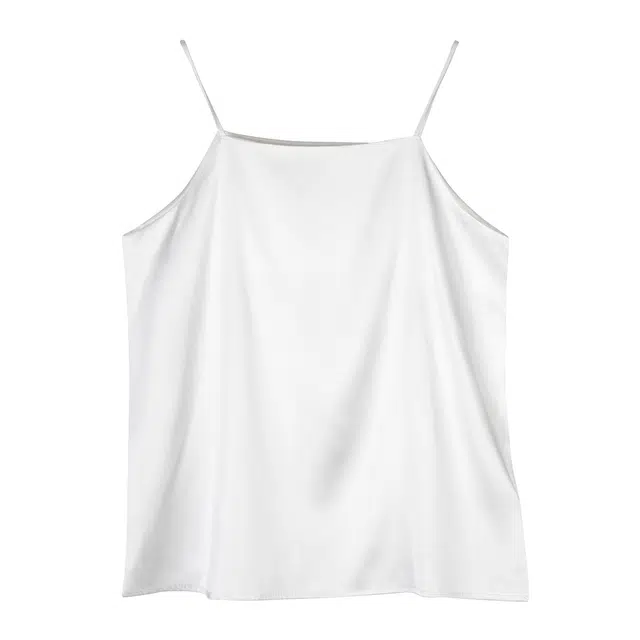 水中花 细肩带丝滑薄款背心内搭时尚吊带 女款 白色