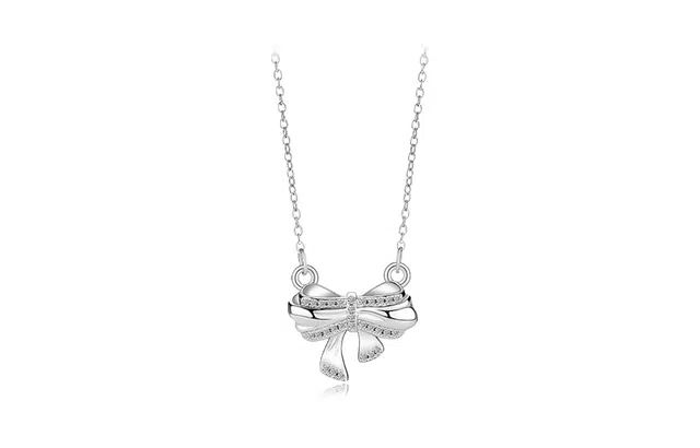 尚银福 在逃公主 日韩甜美少女风轻奢气质创意立体独特不对称蝴蝶结优雅唯美浪漫闪耀高级感锁骨链 合金 项链 女款