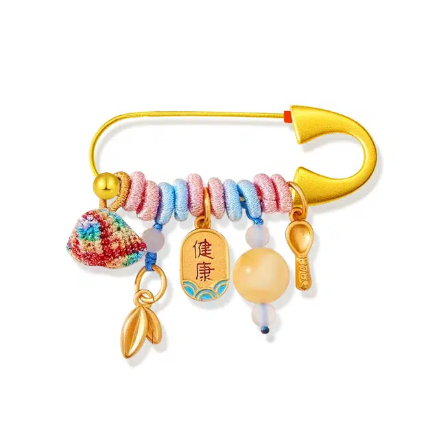 谧月珠宝 金枝玉叶 孕妇宝宝婴儿新生儿外出压惊 国潮气质新中式小众高级 胸针 男女同款情侣款