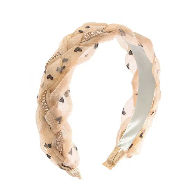 如花梦 高端镶钻洗脸箍 网纱女格子宽边头箍 高级设计感百搭发卡 发箍 女款